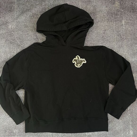 Women's Favour USA Tonight We Ride Chenille Patch Alfie Hoodie Sweatshirt Sz XL - Picture 1 of 5